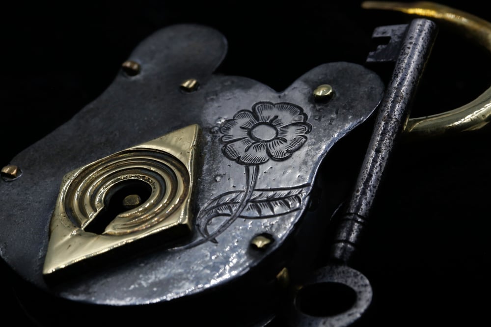 Image of Hand Engraved Antique Lock 