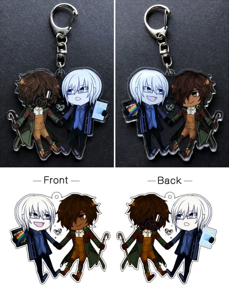 Image of 2.5'' Riley and Pit Keychain