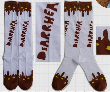 Image of Diarrhea SOX + LIMITED EDITION MONDAY PRINT