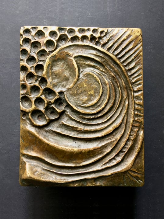 Image of Bronze Door Handle with Organic Wave Design