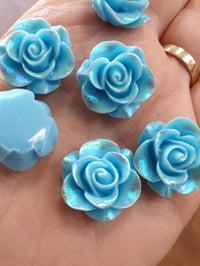 Image 2 of Sky blue roses with an AB coating x 10