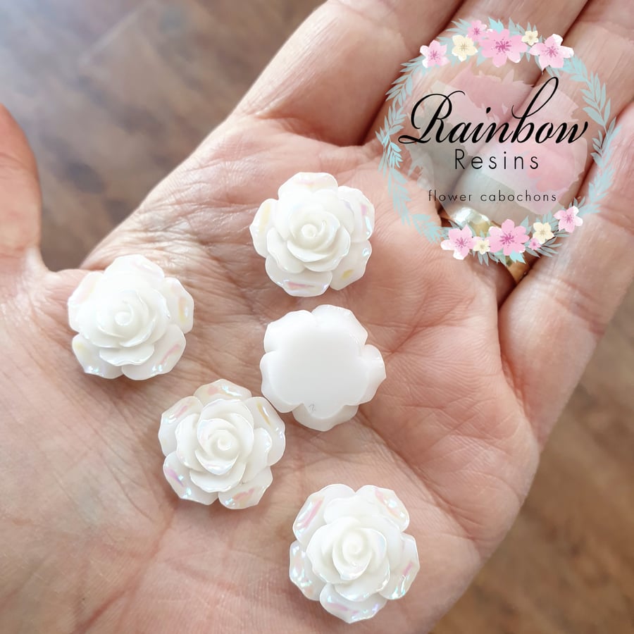 Image of White roses with an AB coating x 10