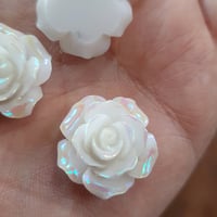 Image 2 of White roses with an AB coating x 10