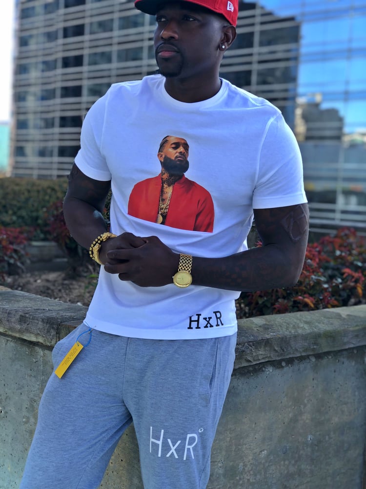 Image of NIPSEY HUSSLE TRIBUTE  WHITE T-SHIRT 