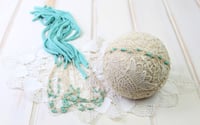 Seafoam Beaded Tieback with Jersey Ends