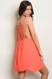 Image of Neon Orange Halter Dress