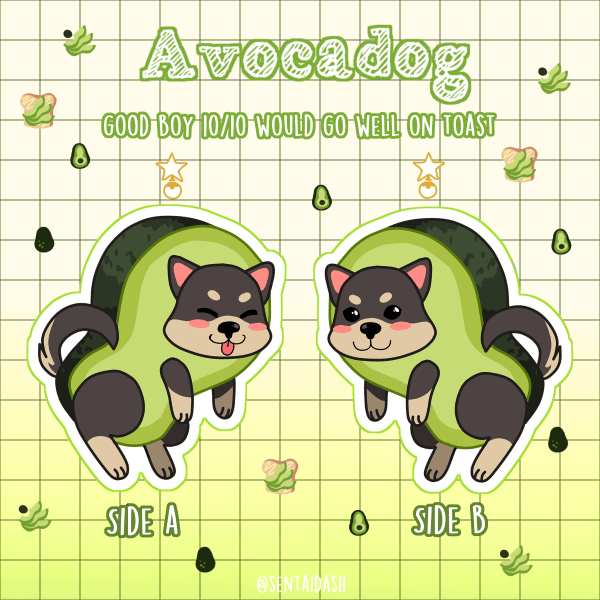 Image of Avocadog Acrylic Keychain