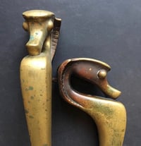 Image 2 of Large Art Deco Door Handles in the Shape of Sea Horses
