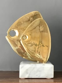 Image 1 of Somchai Fish Sculpture on Marble Plinth