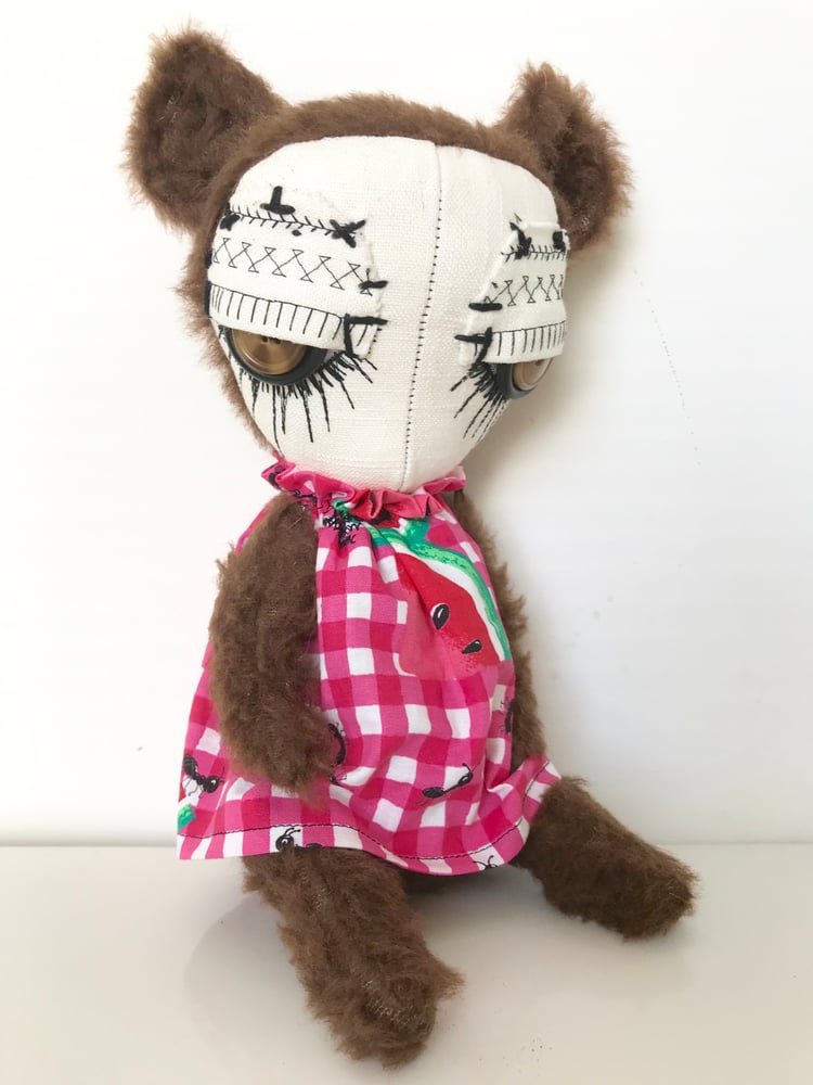 Image of Teddy Bear art doll HONEY by artist Jen Musatto