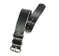 Image 1 of Black Horween Shell Cordovan NATO Strap - Russian Grain Black