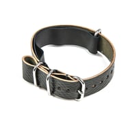 Image 3 of Black Horween Shell Cordovan NATO Strap - Russian Grain Black