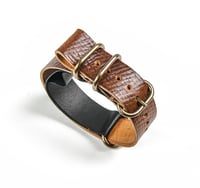 Image 3 of Bourbon Horween Shell Cordovan NATO Strap - Russian Grain - Bourbon