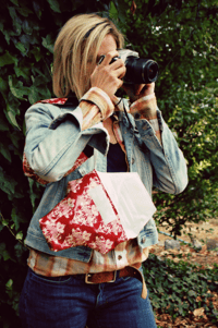 Image 2 of Camera Bag Mother's Day 2019 | Cute Red Damask Cotton Laminate Camera Coat | Water Resistant 