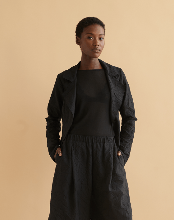 Image of Two Penny jacket in black crinkle