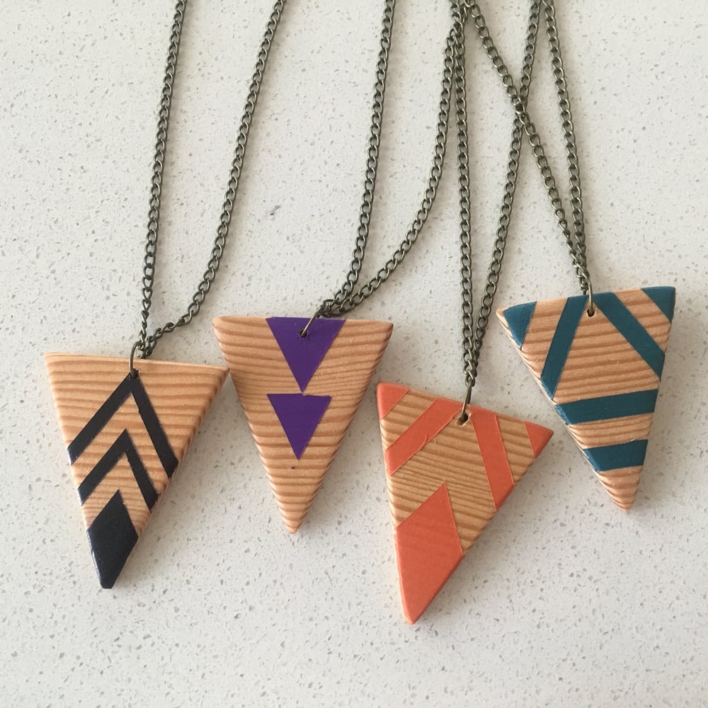 Image of Lila Tri Necklace Antique Bronze Chain