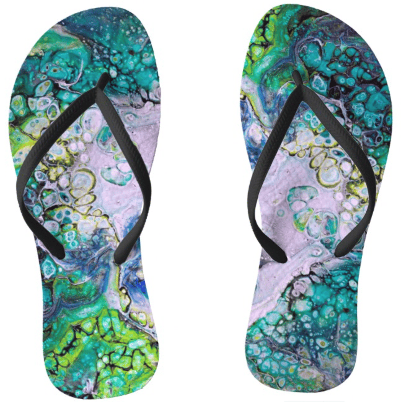 coral reef flip flops