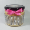 SILVER RHINESTONE GLASS JAR CANDLE - 12oz