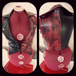 Image of Red/black biker vest