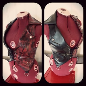 Image of Red/black biker vest
