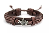 Adjustable Leather Sea Turtle Bracelet 