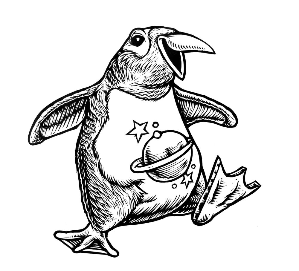 Saturn Penguin T-shirt (A1) **FREE SHIPPING**