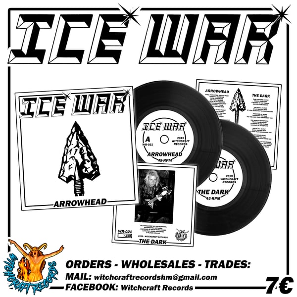 Image of ICE WAR - 7" VINYL SINGLE - ARROWHEAD / THE DARK