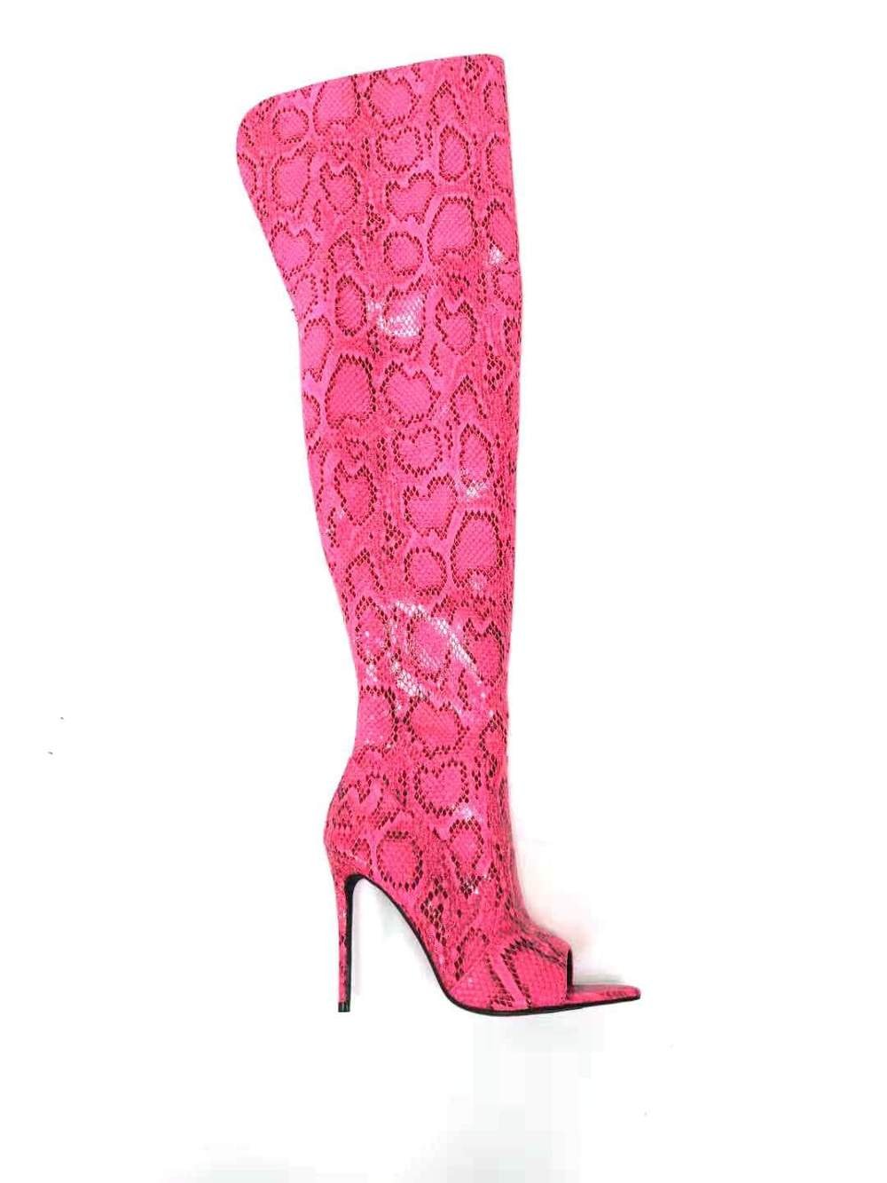 Attention Seeker Thigh High Boots (Pink 