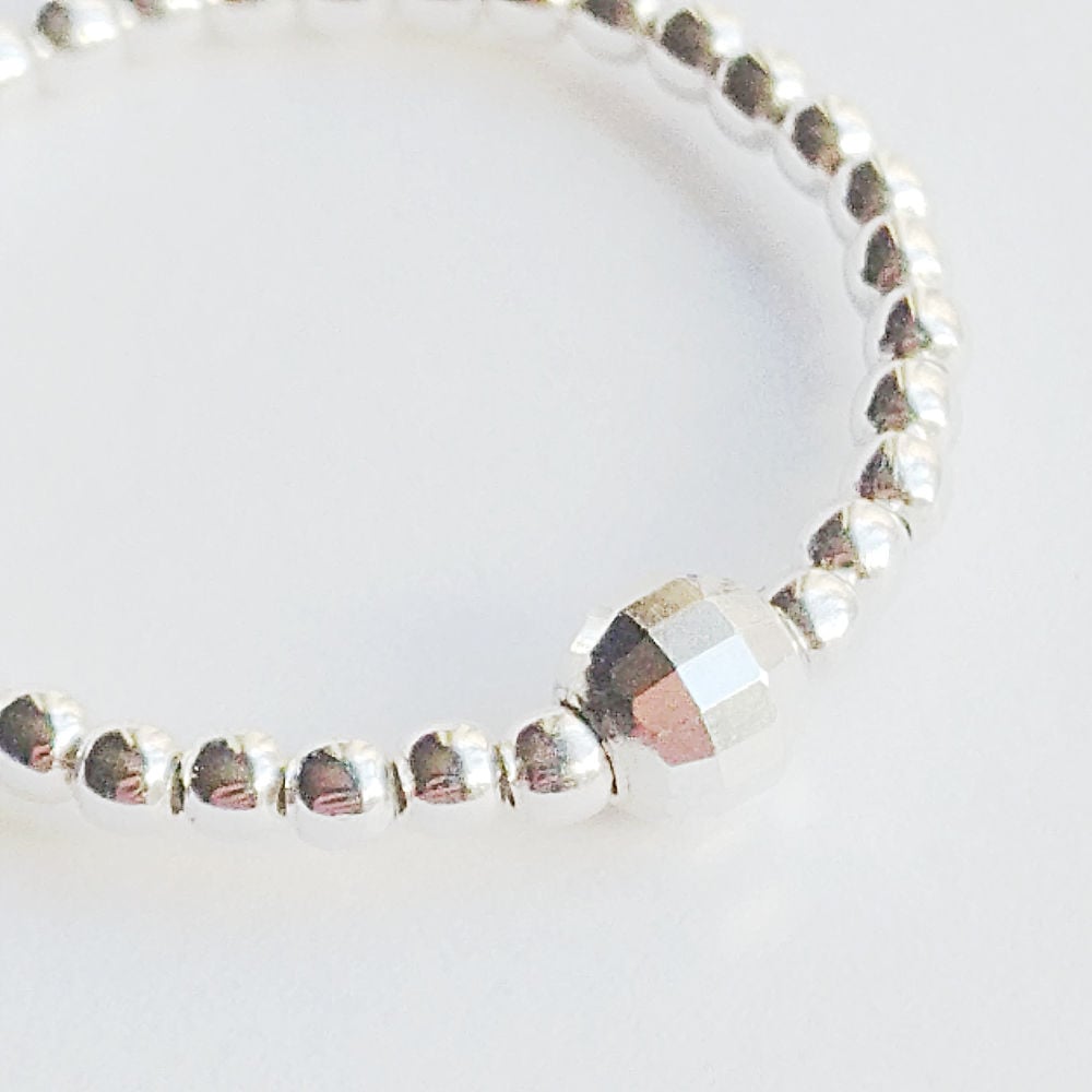 Image of Bague boule facettes "Disco"