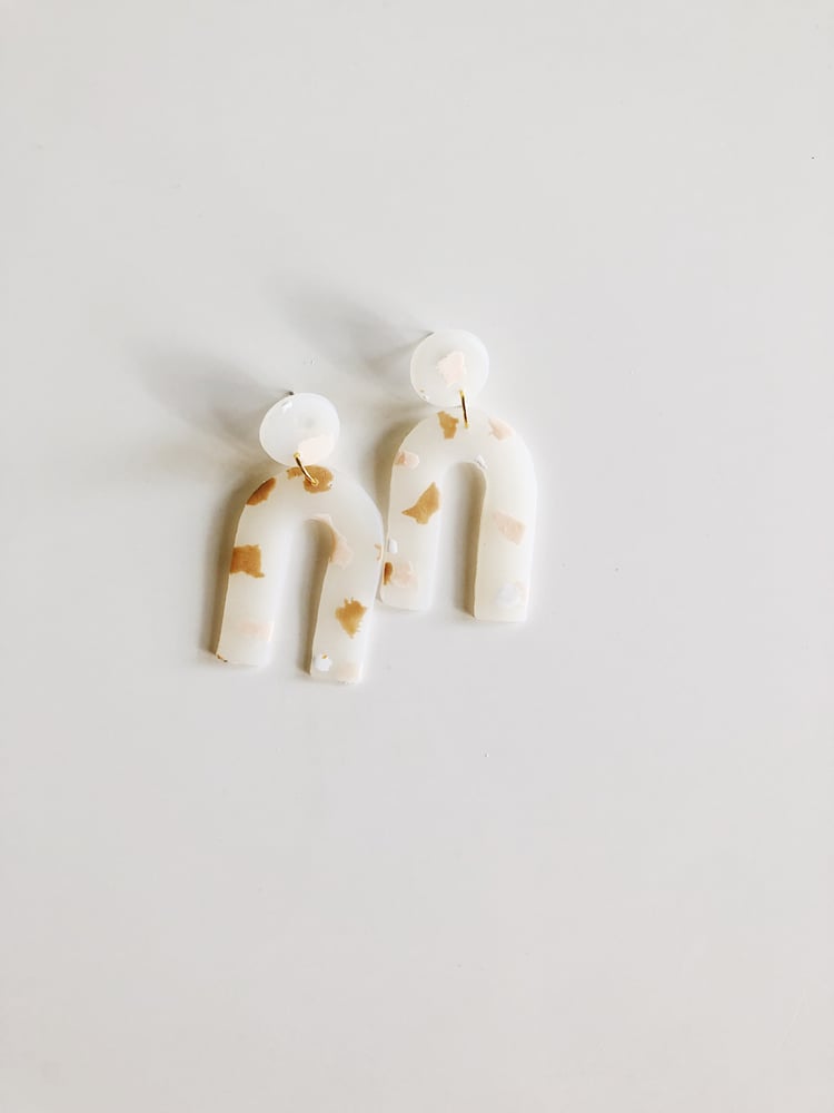 Image of Nude terrazzo Arc earrings 