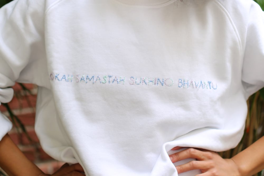 Image of LOKAH SAMASTAH SUKHINO BHAVANTU – mermaid colors – unisex sweatshirt