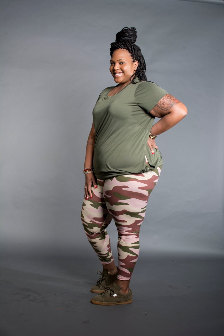 Image of Plus Camo Leggings (pink and gray)