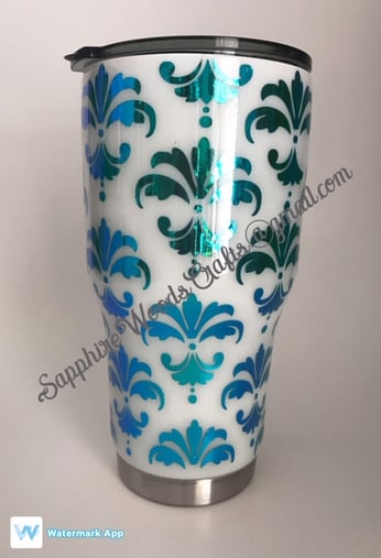 Double Line Teal Tumbler — Blue Dream Ceramics