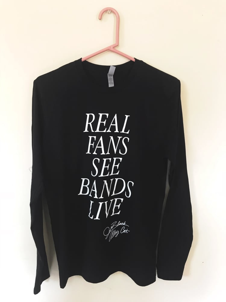 Image of ‘ Real Fans ‘ long sleeve black T