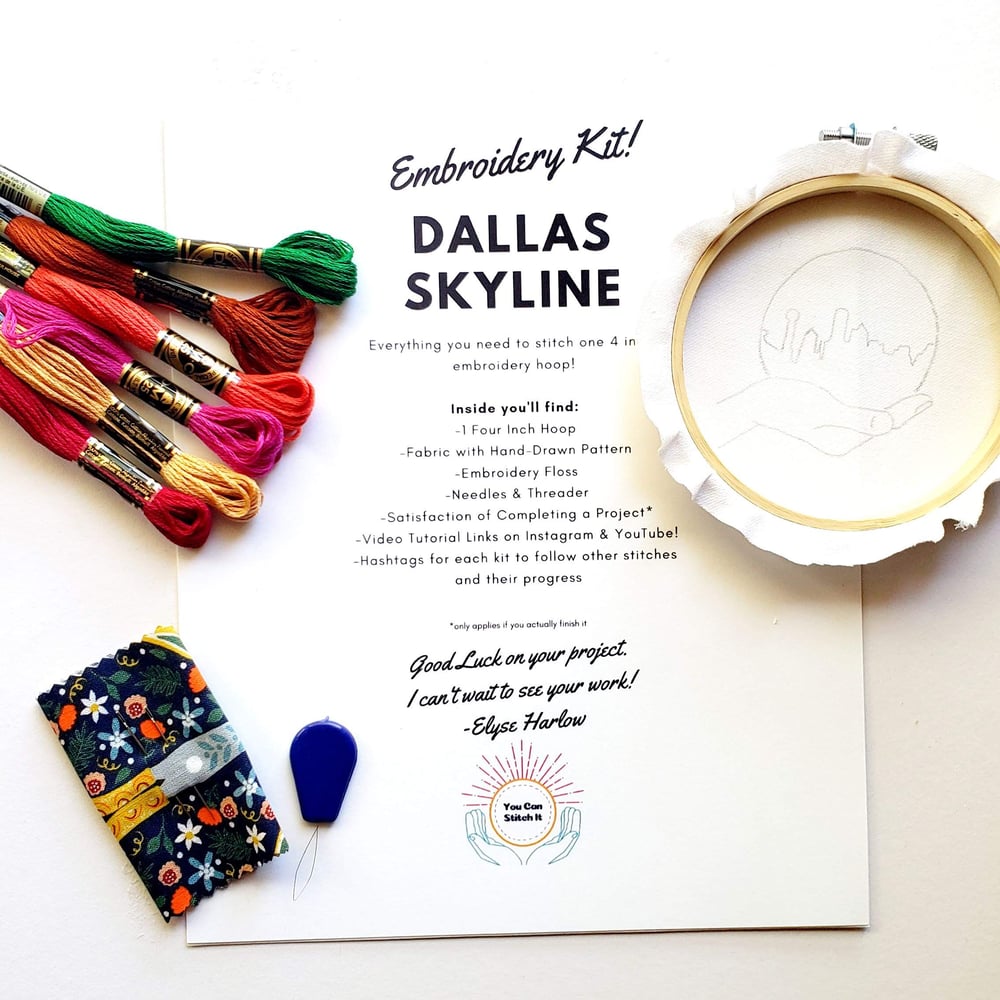 Image of DALLAS SKYLINE EMBROIDERY KIT