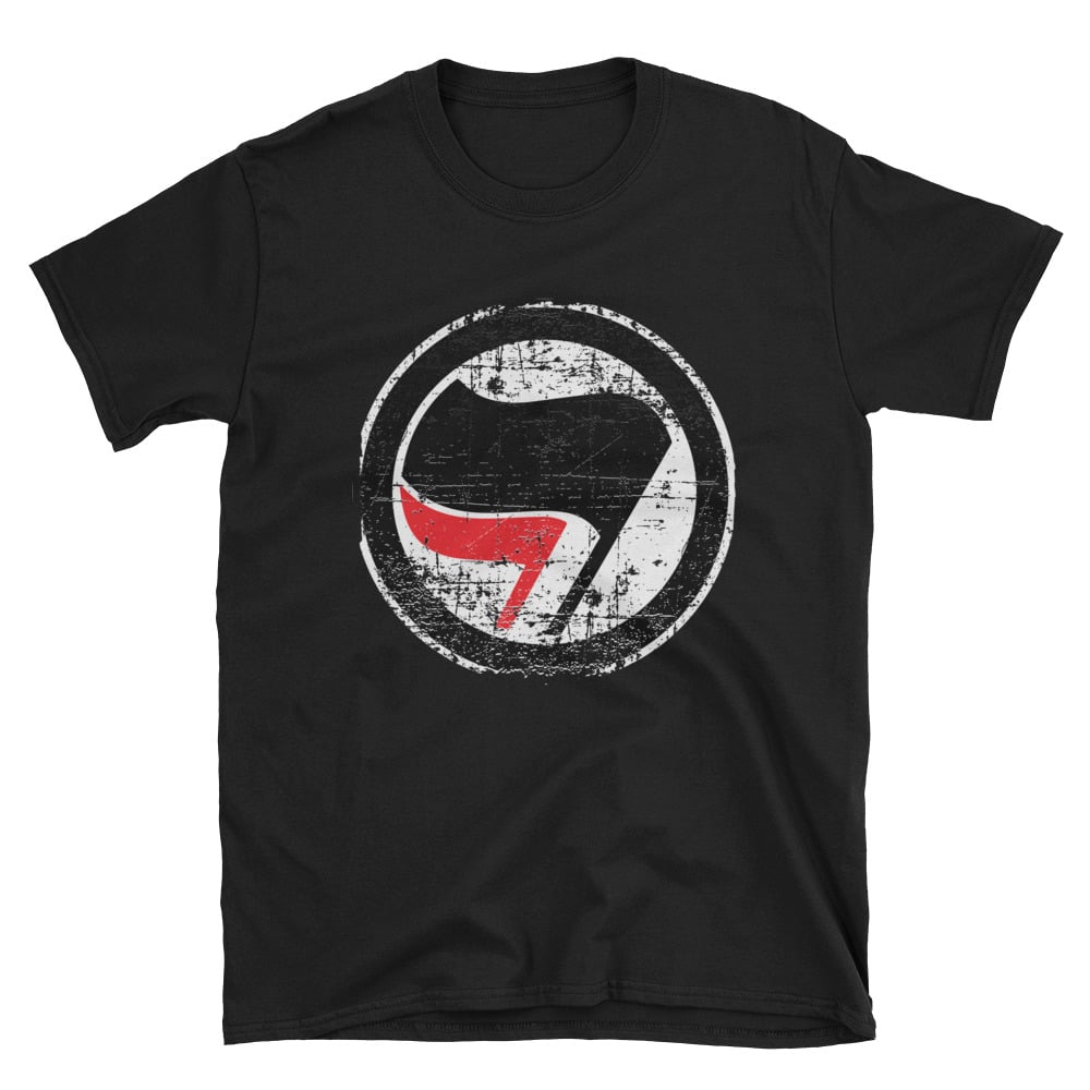 AnCom Red and Black Flag T-Shirt | Left Fist