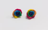 Gay Pride Rainbow Rose Earring Studs