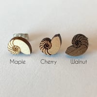 Image 2 of Nautilus Shell Stud Earrings