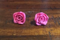 Pink Rose Earring Studs