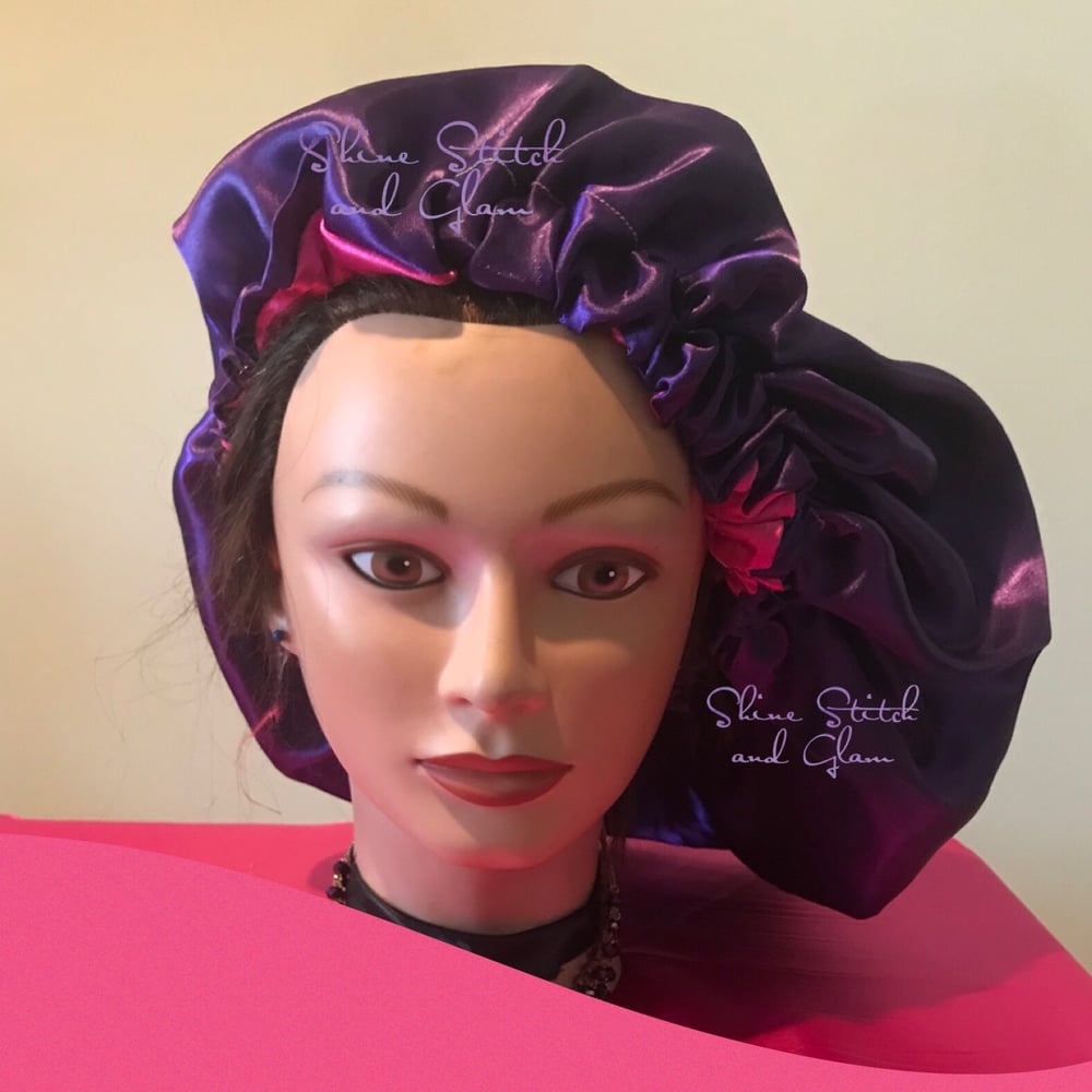 Image of P & P Pop reversible satin bonnet 