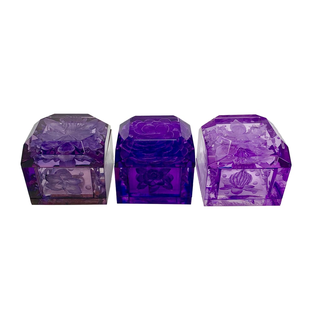 Image of Mini Lucite Boxes (Purple Tones)