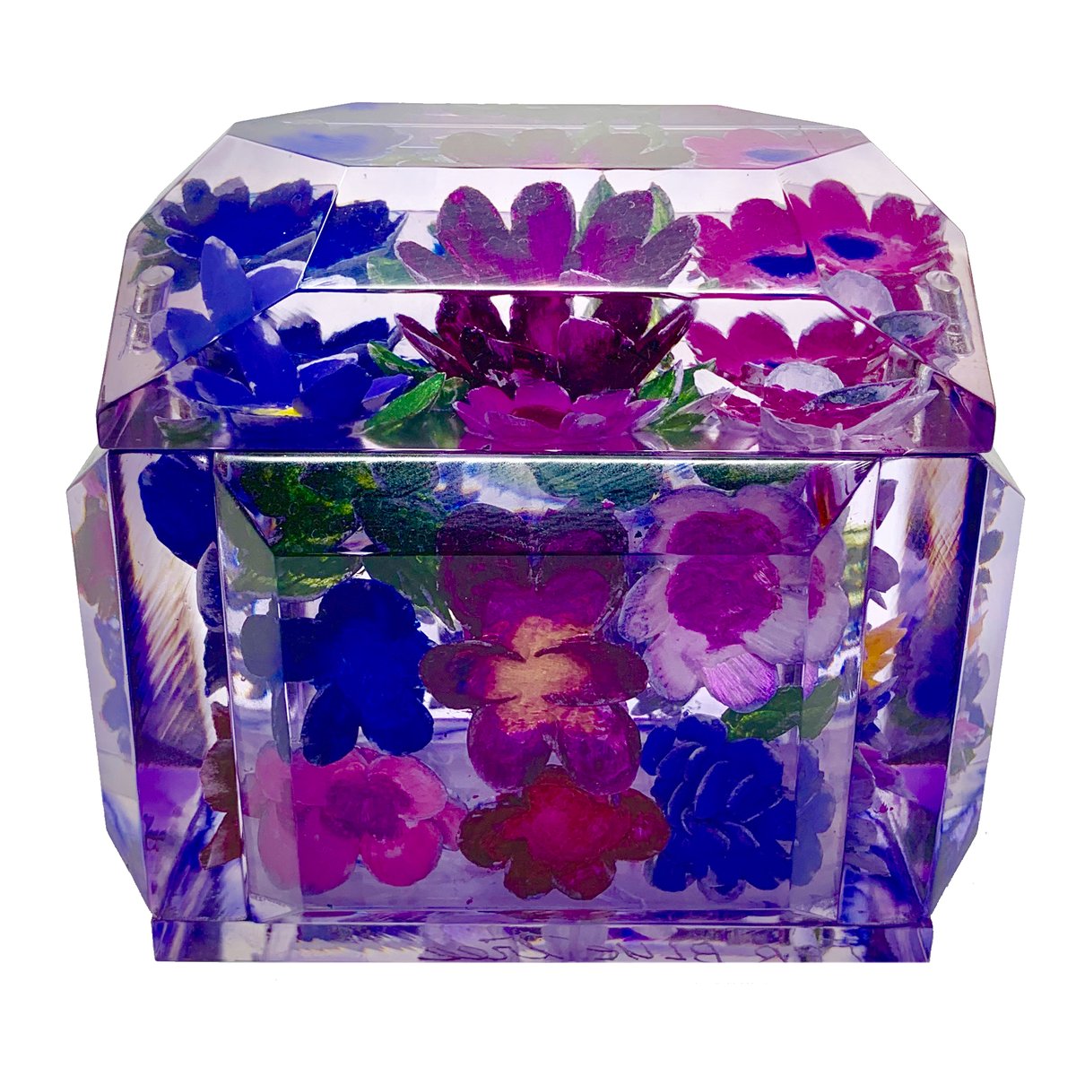 Image of Mini Victorian Painted Lucite Box