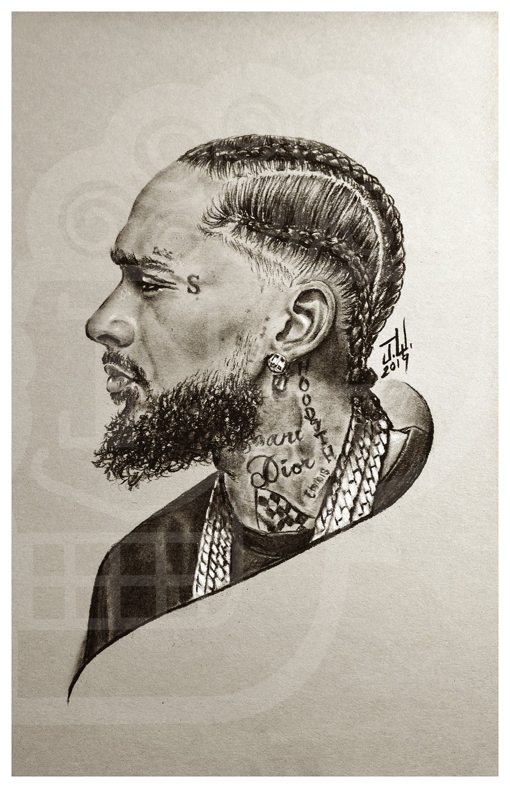 Image of Nipsey Hussle Ermias Asghedom rip art artwork legend hiphop rapper the marathon continues dedication