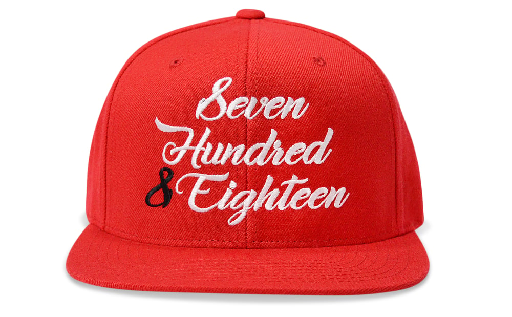 Image of SEVEN HUNDRED & EIGHTEEN (RED) - SNAPBACK
