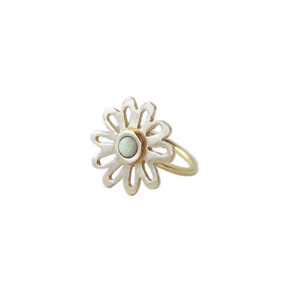 Image of Flower Ring with Opal