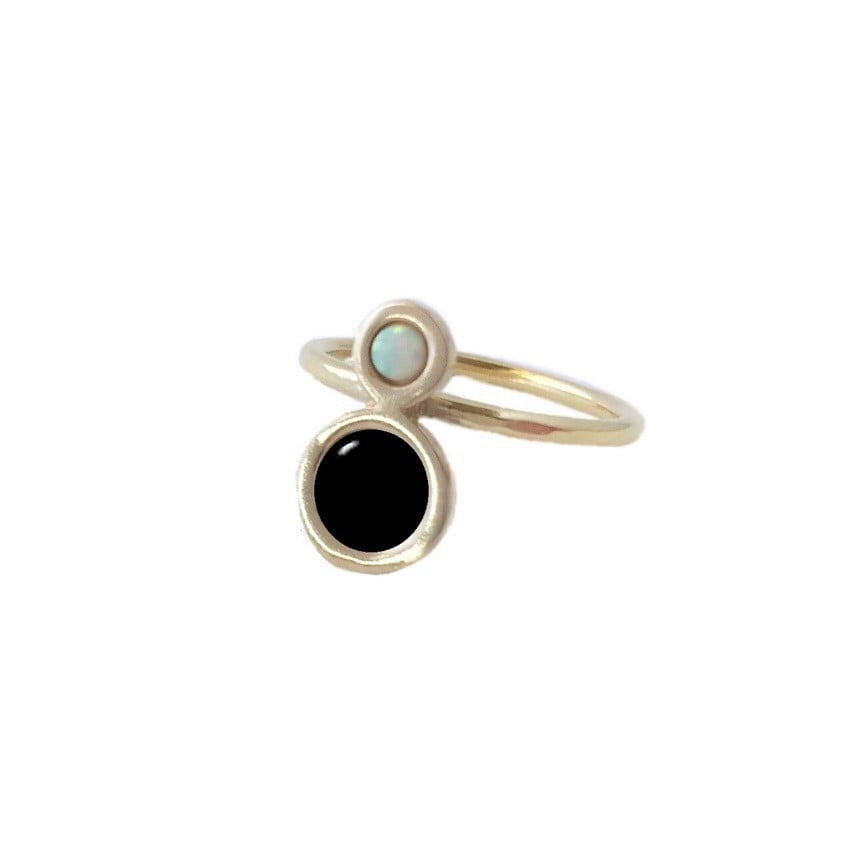 Image of Mini Orbit Ring with Black Onyx