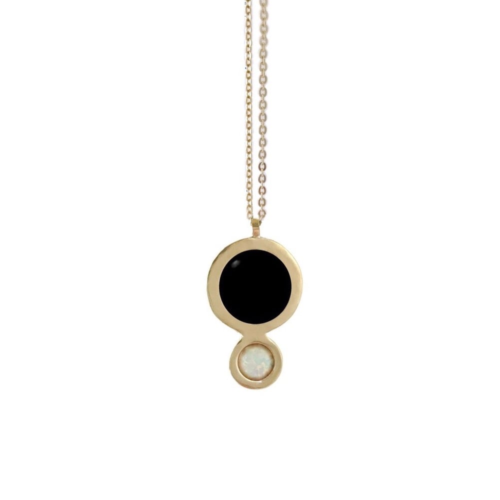 Image of Orbit Necklace with Large Black Onyx