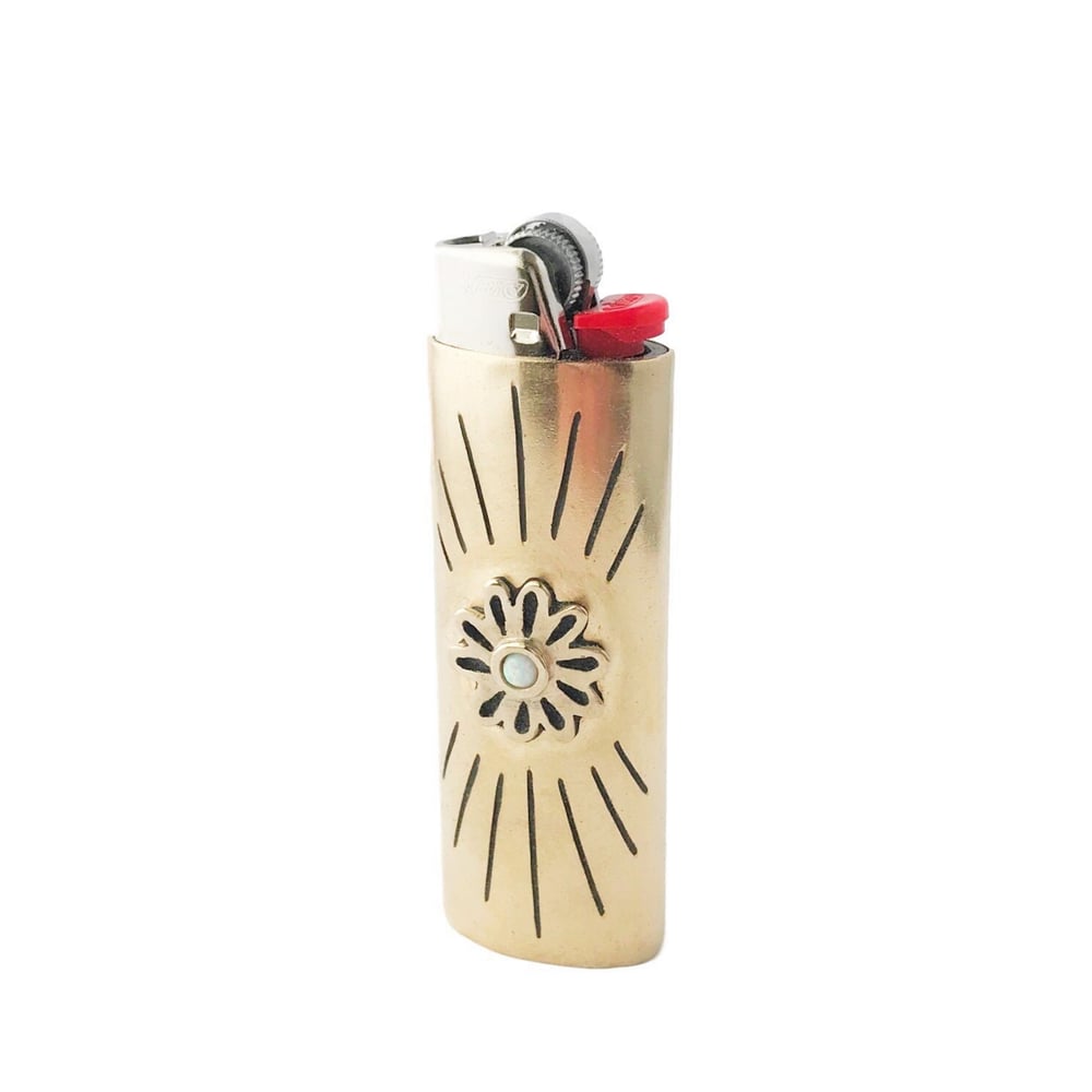 Image of Flower Lighter Case with Opal