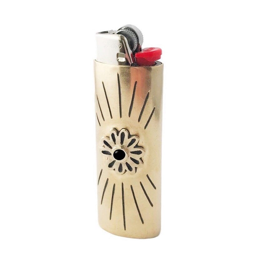 Image of Flower Lighter Case with Black Onyx