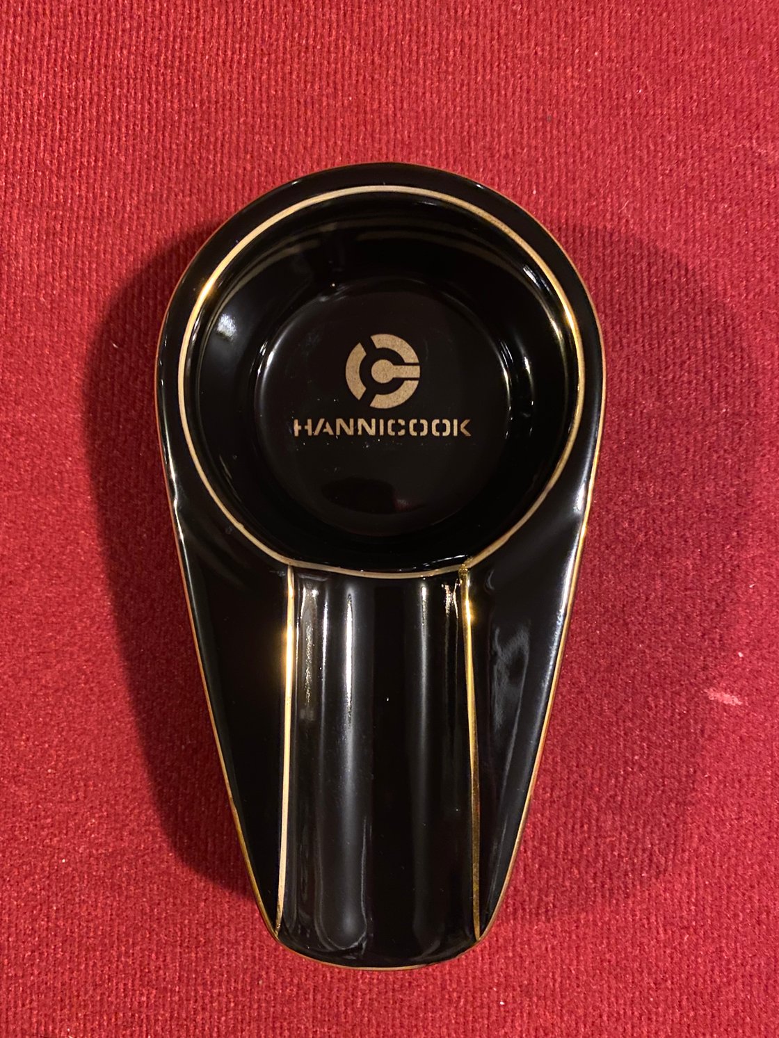 Image of Ceramic Cigar Ashtray Single Cigarate Travel Ash Holder Round Ash Slot Portable